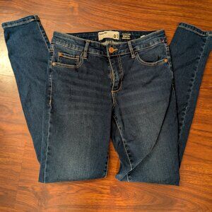 Garage Jeans Womens 7 Premium Denim Juniors Skinny Dark Wash Super Soft Buckle